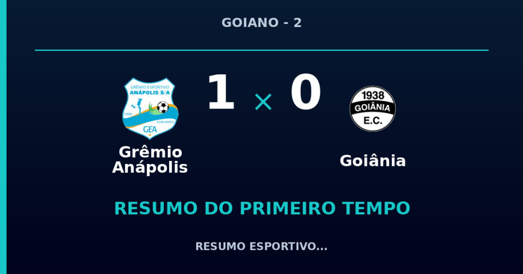 Grêmio Anápolis 1 x 0 Goiânia: como foi o primeiro tempo