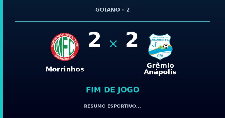 Morrinhos e Grêmio Anápolis empatam por 2 a 2