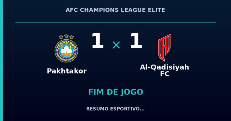 Pakhtakor e Al-Qadisiyah FC empatam por 1 a 1