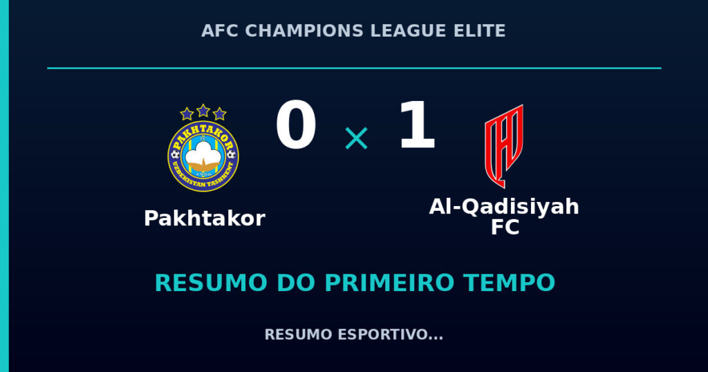 Pakhtakor 0 x 1 Al-Qadisiyah FC: como foi o primeiro tempo