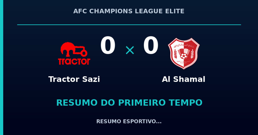 Tractor Sazi 0 x 0 Al Shamal: como foi o primeiro tempo