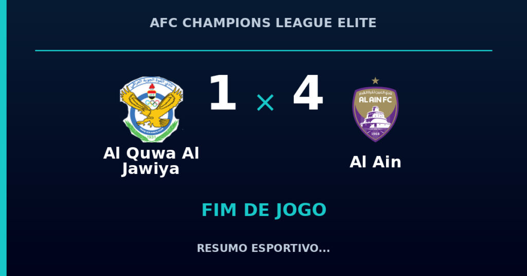 Al Ain vence Al Quwa Al Jawiya por 4 a 1