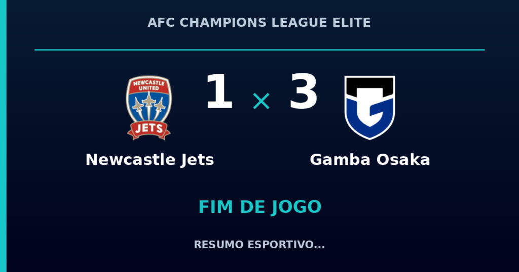 Gamba Osaka reage e vence Newcastle Jets por 3 a 1