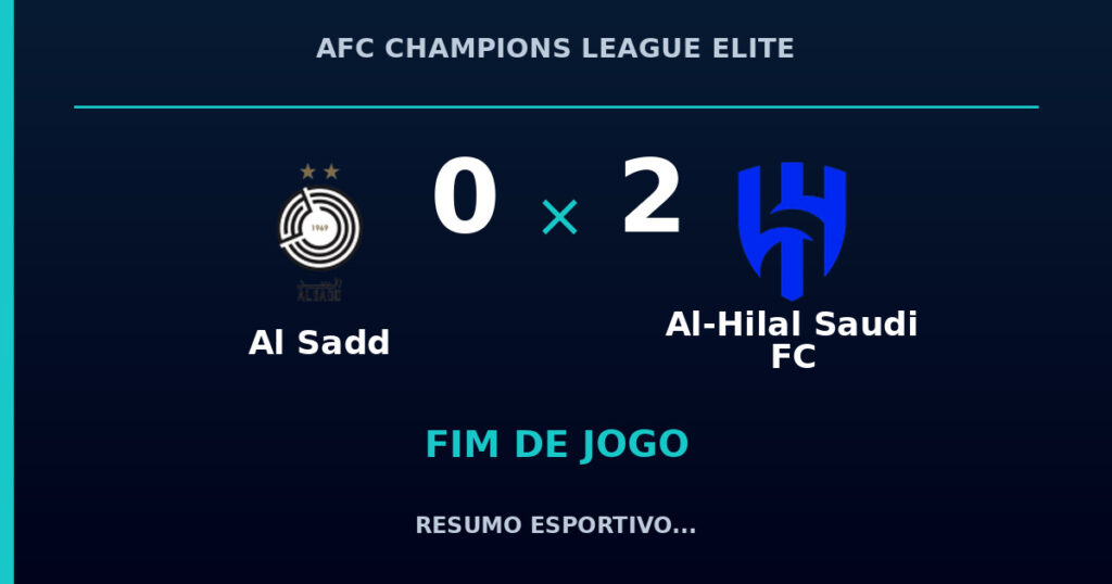 Al-Hilal Saudi FC vence Al Sadd por 2 a 0