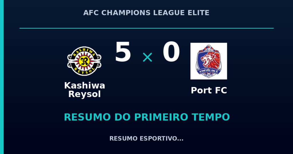 Kashiwa Reysol 5 x 0 Port FC: como foi o primeiro tempo