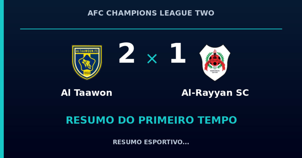 Al Taawon 2 x 1 Al-Rayyan SC: como foi o primeiro tempo