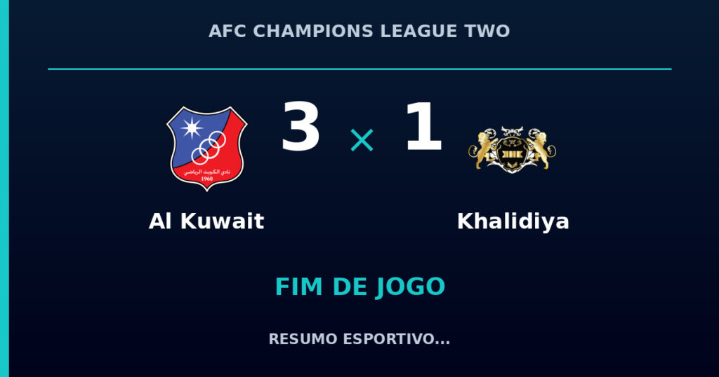 Al Kuwait vence Khalidiya por 3 a 1