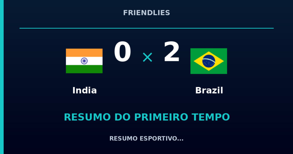 India 0 x 2 Brazil: como foi o primeiro tempo