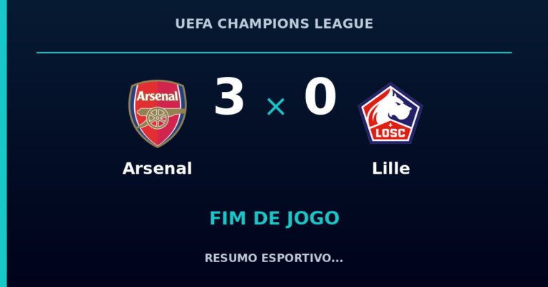 Arsenal vence Lille por 3 a 0