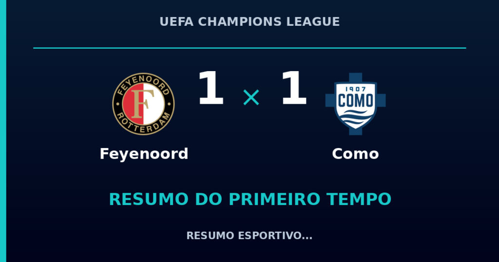 Feyenoord 1 x 1 Como: como foi o primeiro tempo