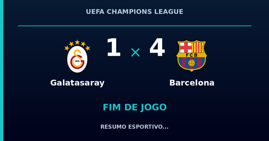 Barcelona reage e vence Galatasaray por 4 a 1