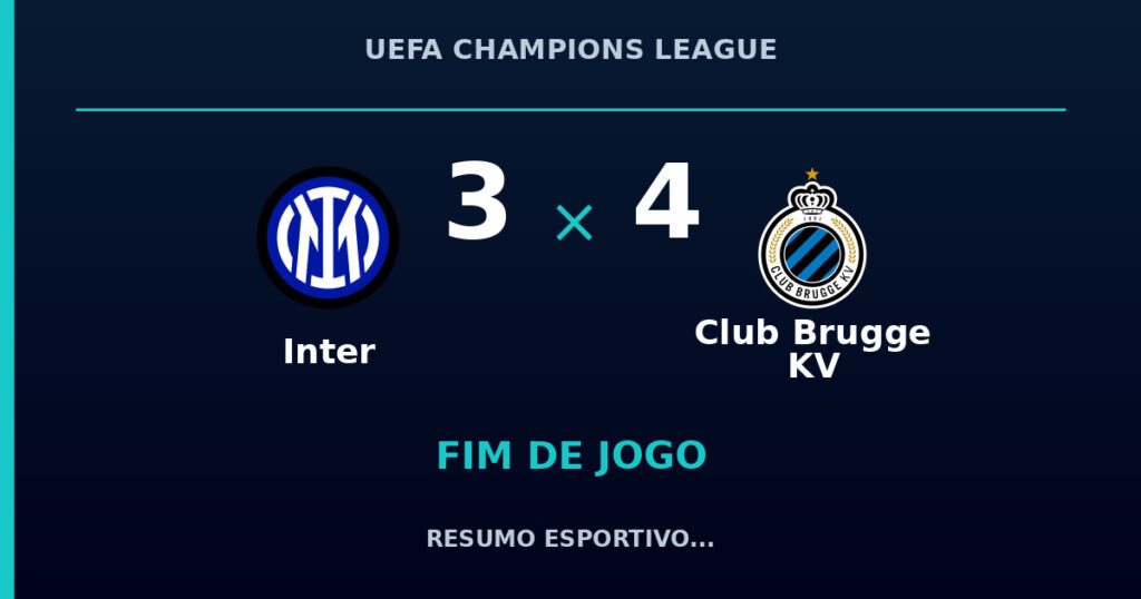 Club Brugge KV vence Inter por 4 a 3