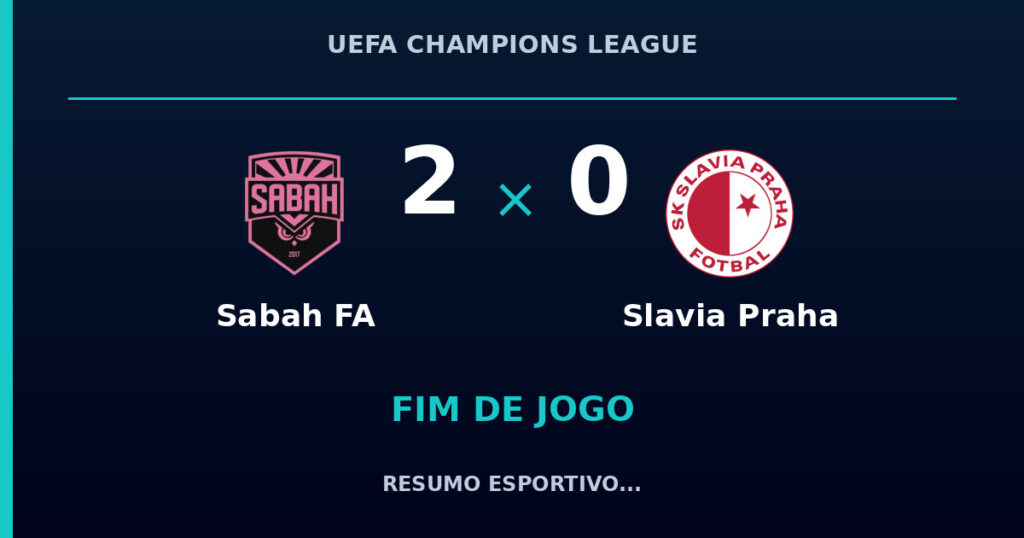 Sabah FA vence Slavia Praha por 2 a 0