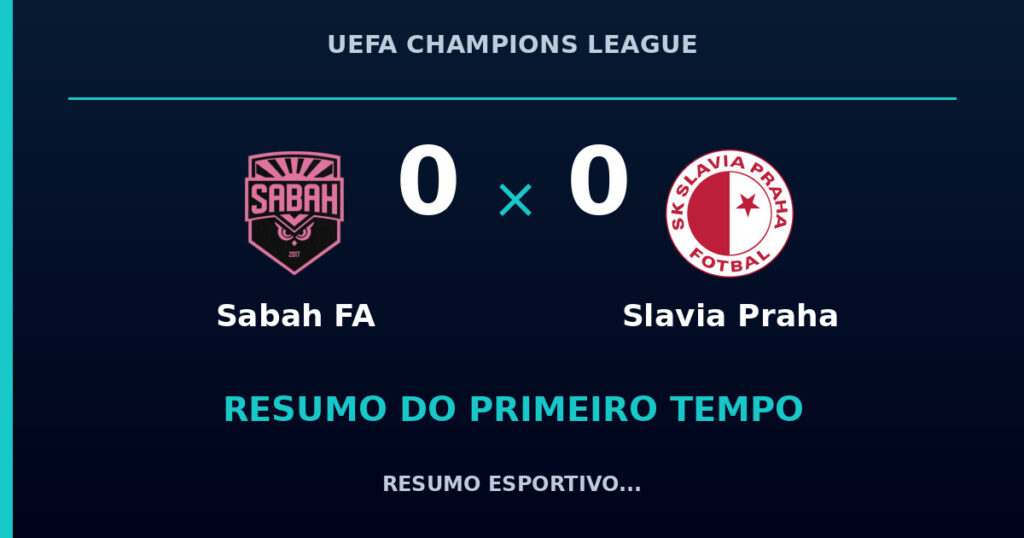 Sabah FA 0 x 0 Slavia Praha: como foi o primeiro tempo