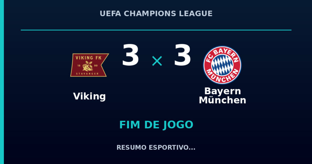 Viking busca empate aos 90 e evita derrota contra Bayern München