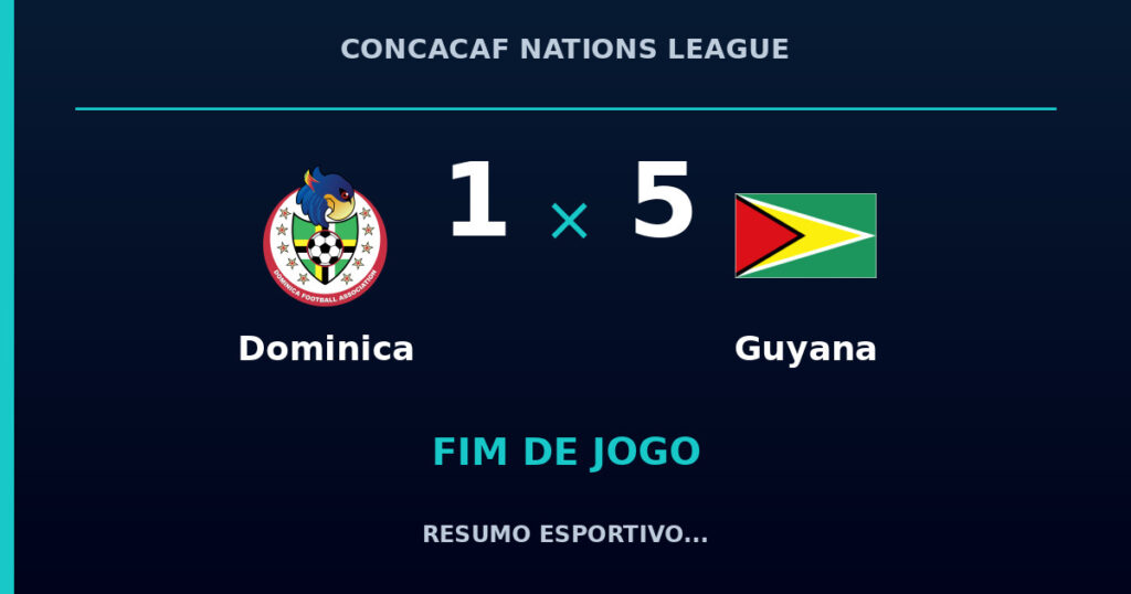 Guyana vence Dominica por 5 a 1