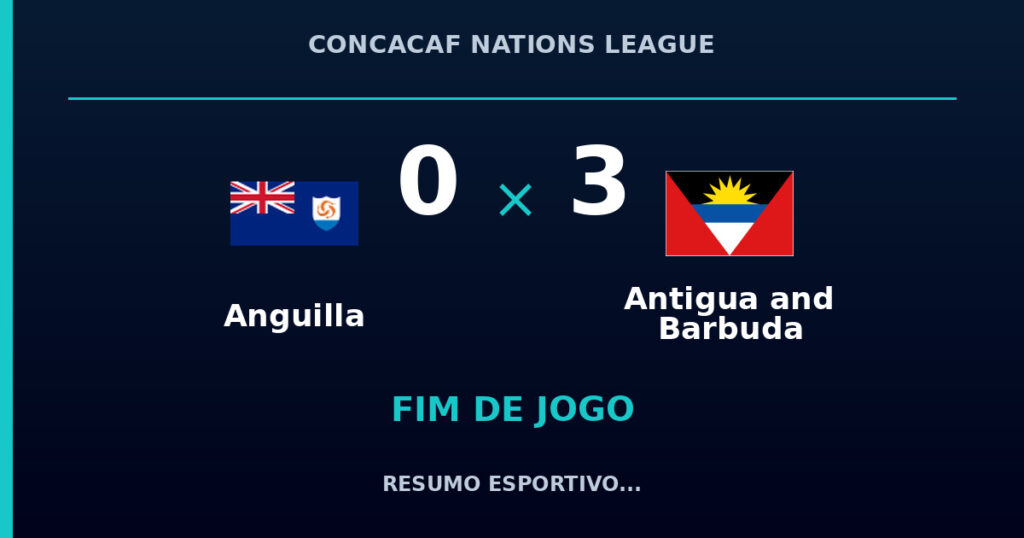 Antigua and Barbuda vence Anguilla por 3 a 0