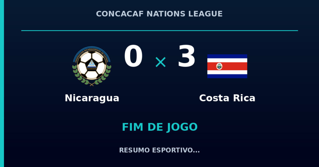 Costa Rica vence Nicaragua por 3 a 0