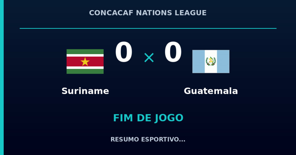 Suriname e Guatemala empatam por 0 a 0
