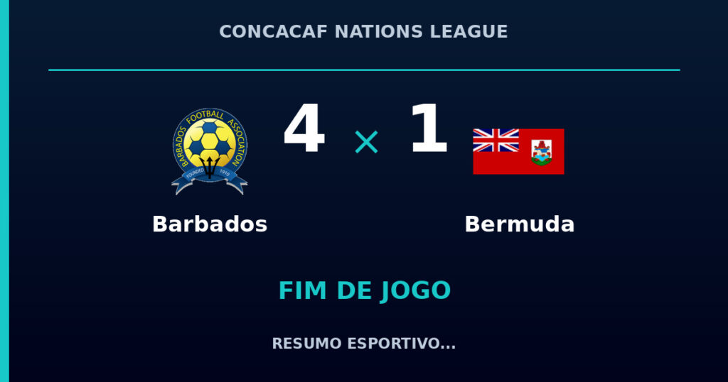 Barbados reage e vence Bermuda por 4 a 1