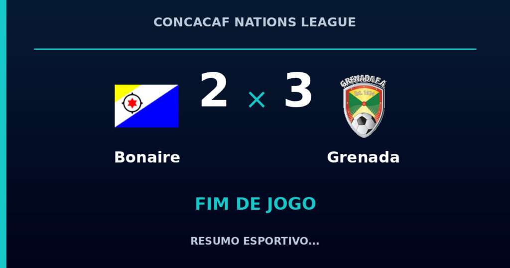 Grenada reage e vence Bonaire por 3 a 2