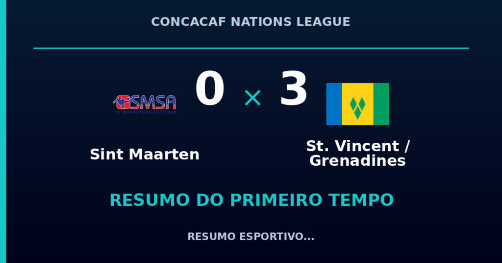 Sint Maarten 0 x 3 St. Vincent / Grenadines: como foi o primeiro tempo