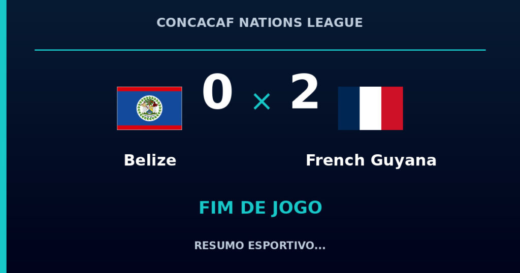 French Guyana vence Belize por 2 a 0