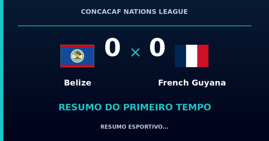 Belize 0 x 0 French Guyana: como foi o primeiro tempo