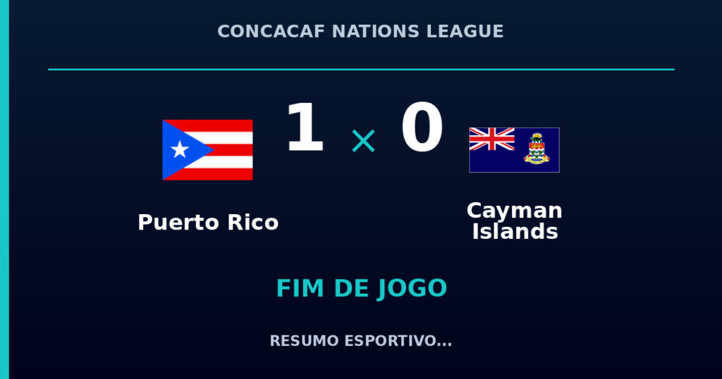 Puerto Rico vence Cayman Islands por 1 a 0