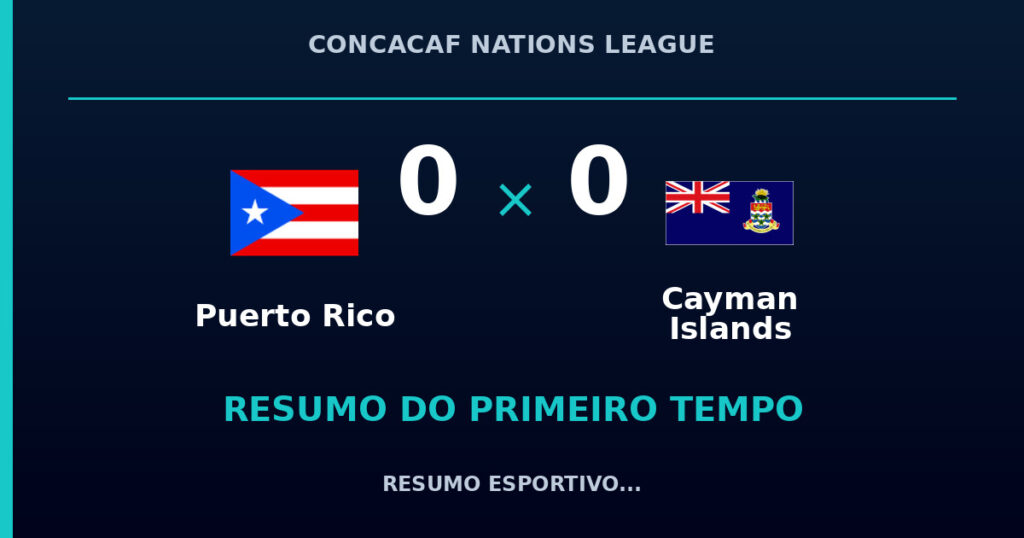 Puerto Rico 0 x 0 Cayman Islands: como foi o primeiro tempo