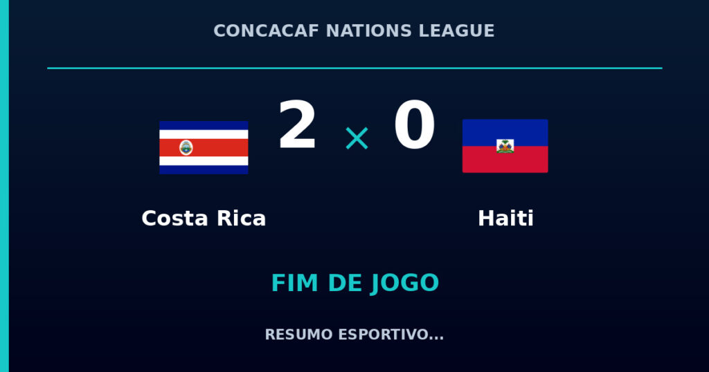Costa Rica vence Haiti por 2 a 0