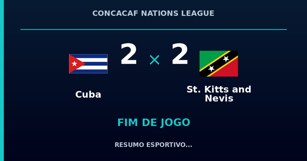 Cuba busca empate aos 90 e evita derrota contra St. Kitts and Nevis