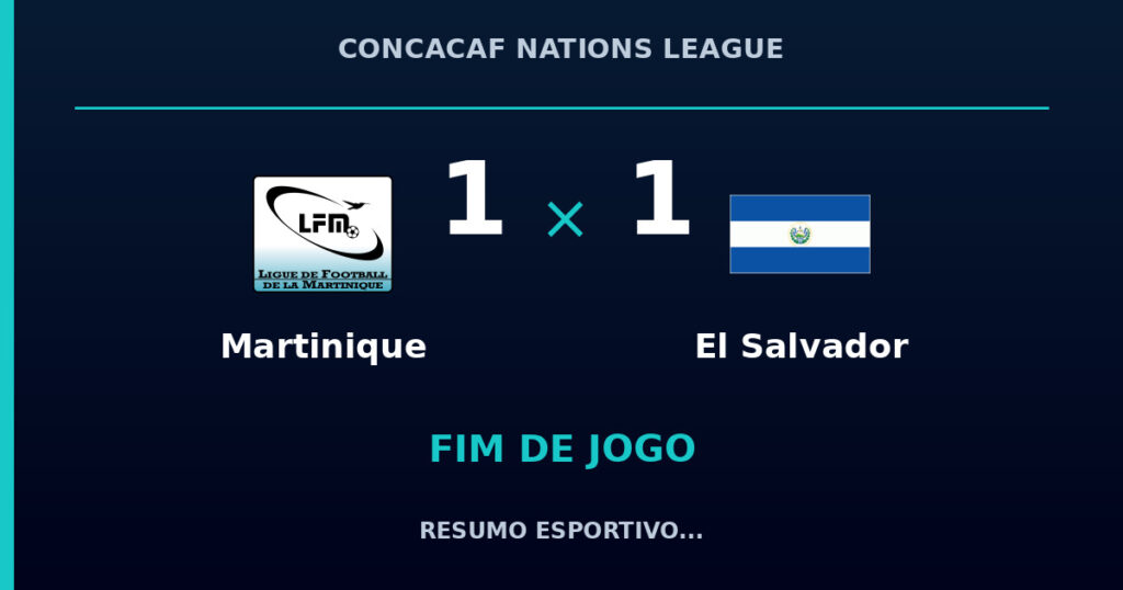 Martinique e El Salvador empatam por 1 a 1