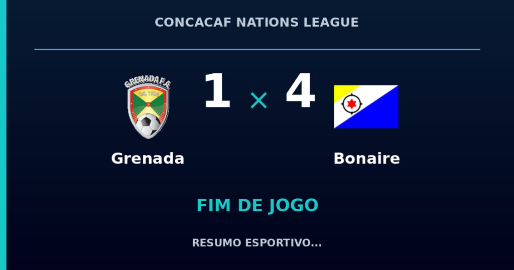 Bonaire reage e vence Grenada por 4 a 1