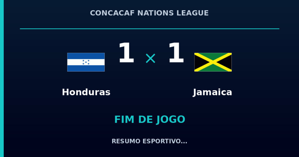 Honduras e Jamaica empatam por 1 a 1