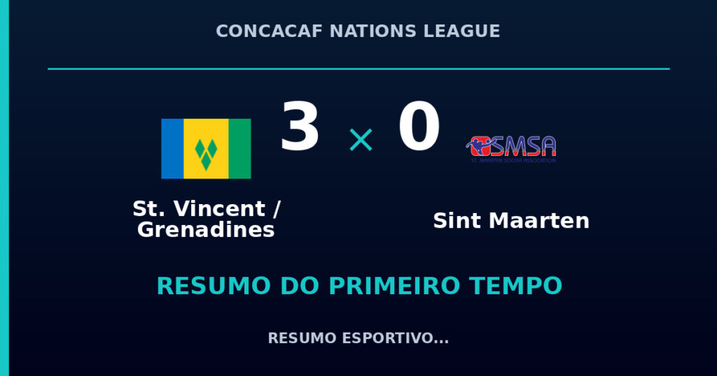St. Vincent / Grenadines 3 x 0 Sint Maarten: como foi o primeiro tempo
