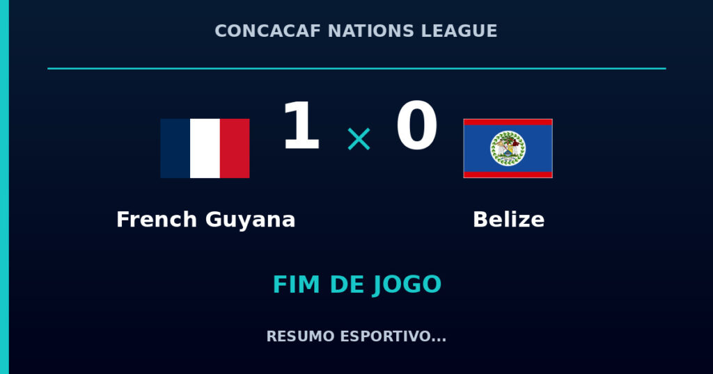 French Guyana vence Belize por 1 a 0