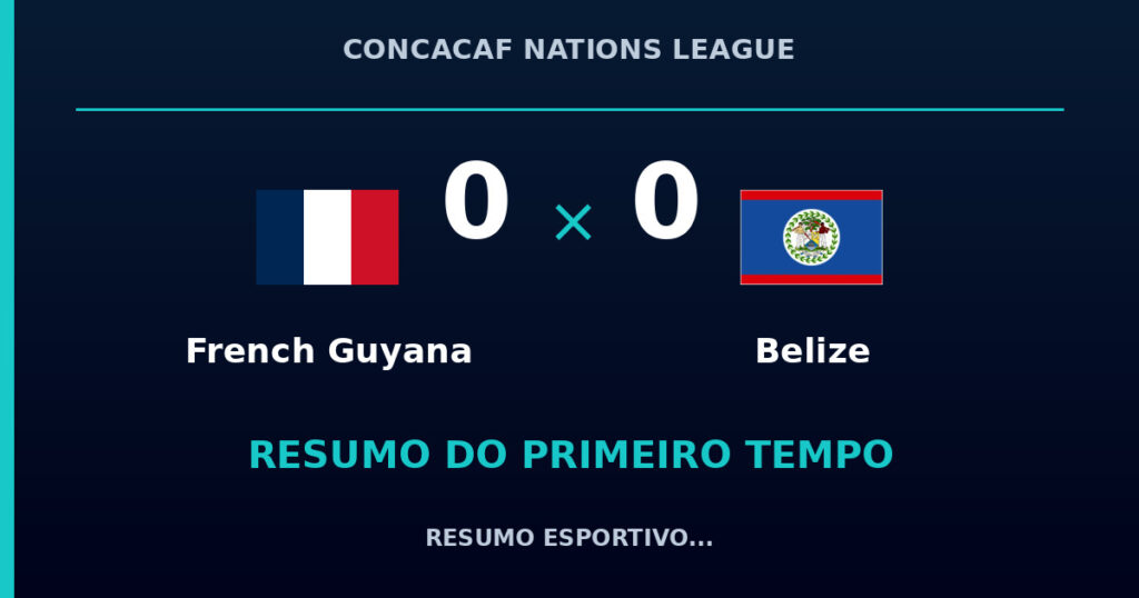 French Guyana 0 x 0 Belize: como foi o primeiro tempo