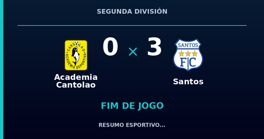 Santos vence Academia Cantolao por 3 a 0