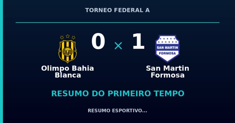 Olimpo Bahia Blanca 0 x 1 San Martin Formosa: como foi o primeiro tempo