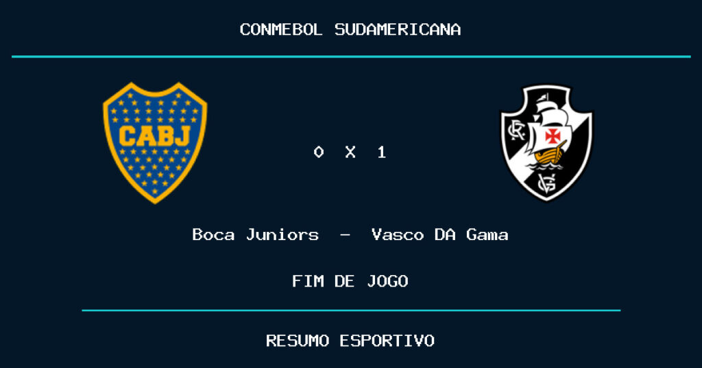 Boca Juniors 0 x 1 Vasco DA Gama: resultado da partida