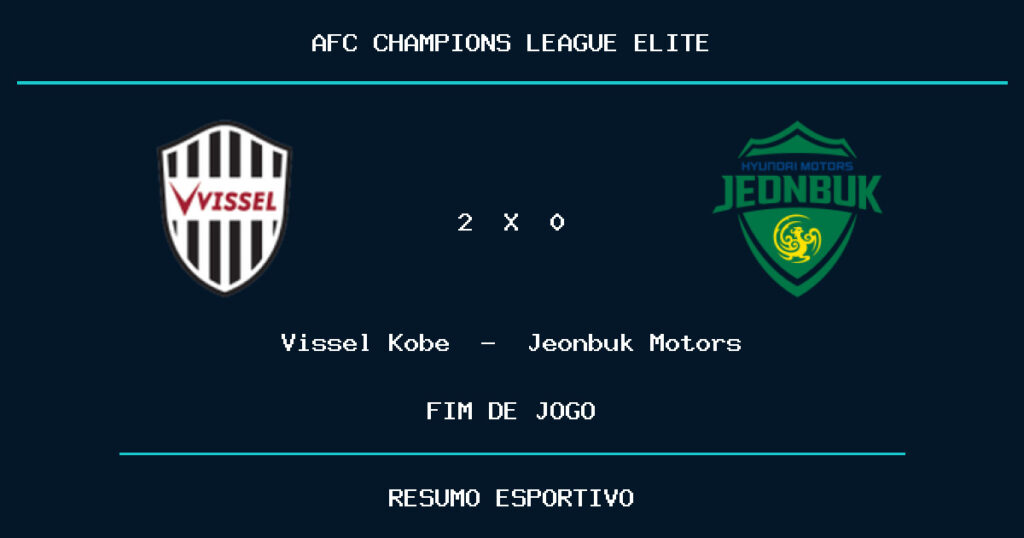 Vissel Kobe 2 x 0 Jeonbuk Motors: resultado da partida