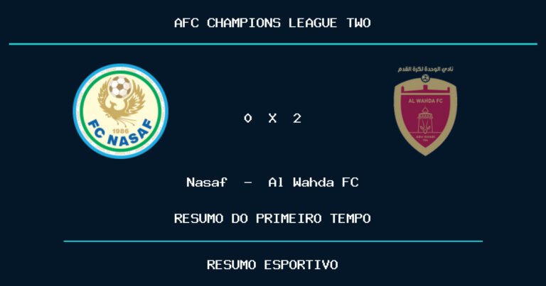 Nasaf 1 x 2 Al Wahda FC: como foi o primeiro tempo