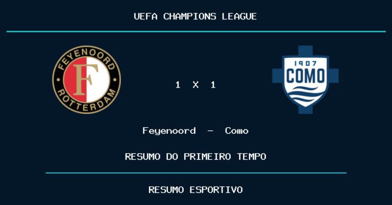 Feyenoord 3 x 2 Como: como foi o primeiro tempo