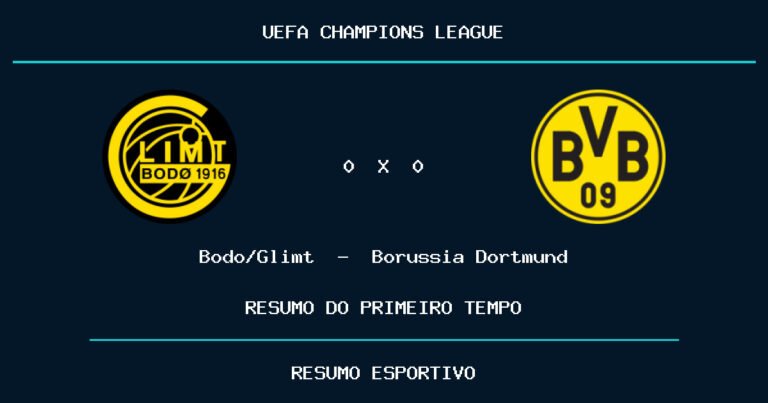 Bodo/Glimt 1 x 0 Borussia Dortmund: como foi o primeiro tempo