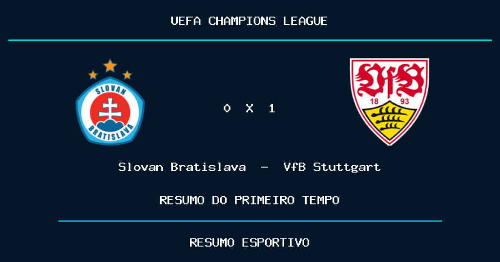Slovan Bratislava 0 x 3 VfB Stuttgart: como foi o primeiro tempo
