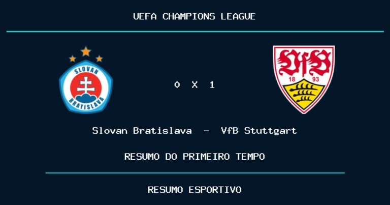 Slovan Bratislava 0 x 3 VfB Stuttgart: como foi o primeiro tempo