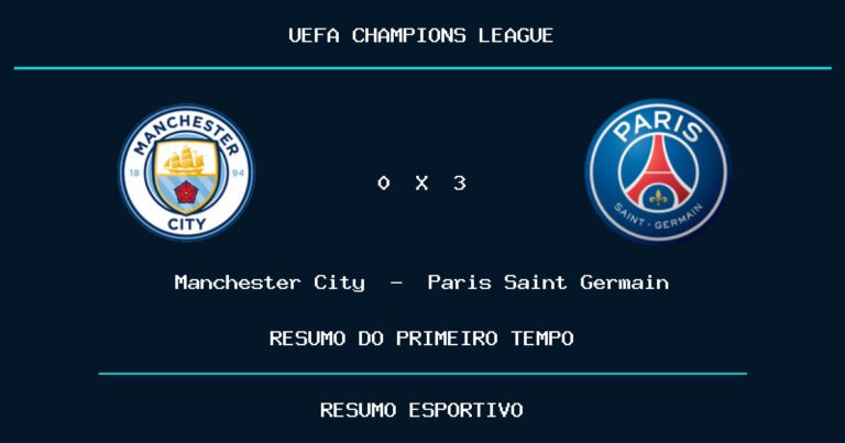 Manchester City 2 x 4 Paris Saint Germain: como foi o primeiro tempo