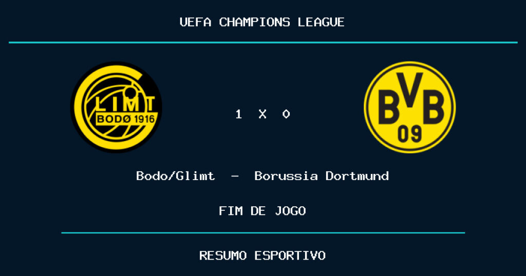 Bodo/Glimt 1 x 0 Borussia Dortmund: resultado da partida