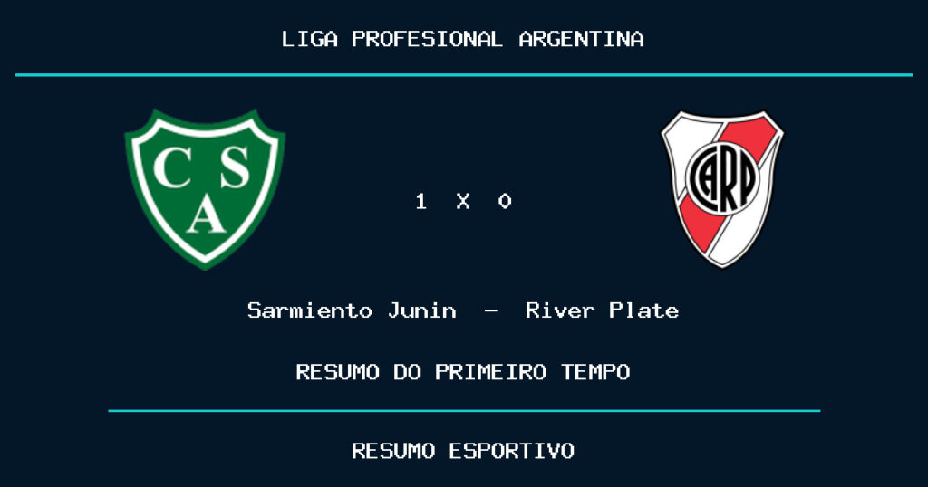 Sarmiento Junin 1 x 1 River Plate: como foi o primeiro tempo